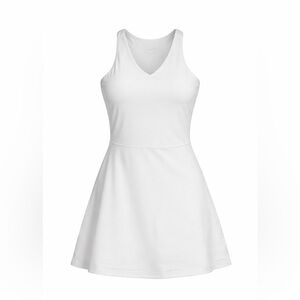 GapFit White Tennis Dress Built In Shorts Athleisure Minimalist Activewear L